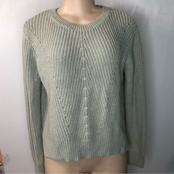 H&M Women’s Cozy knit  Long Sleeve sweater.  Green Gray-ish Size M - Picture 1 of 10